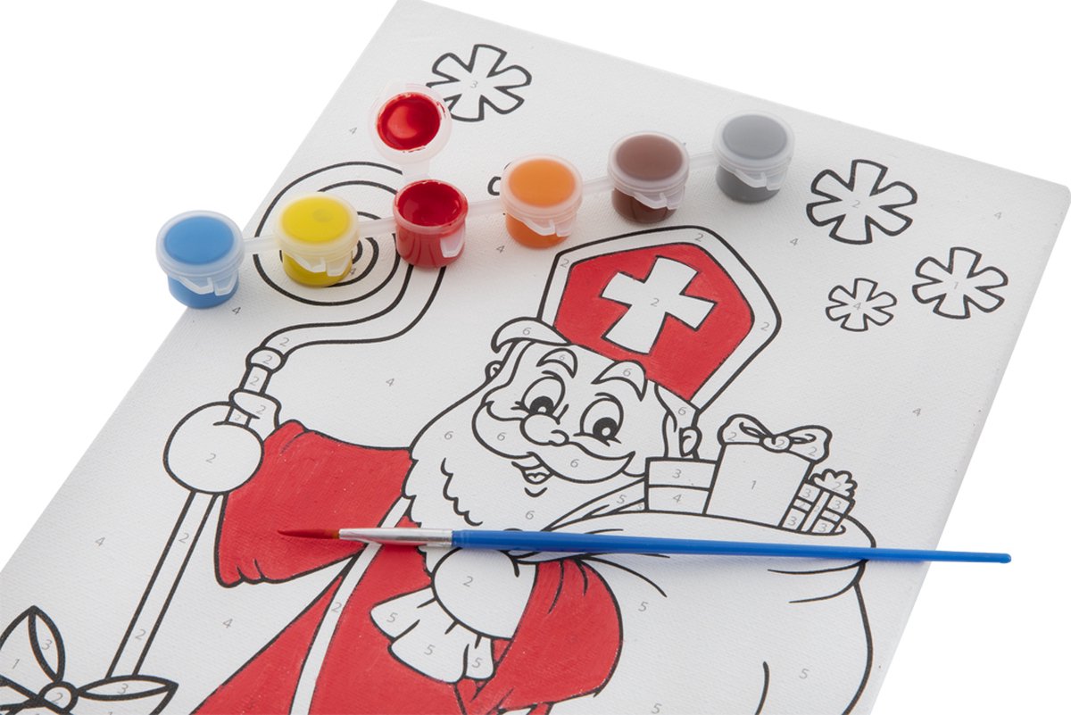 Schilderen op nummer Sinterklaas thema | Variant 1 |  knutselen voor kinderen | sinterklaas cadeau | schoencadeautjes sinterklaas